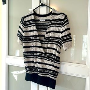 Anthropologie Fae Surplice Short Sleeve Knit Sweater Top